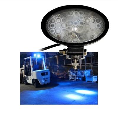 China Warehouse Truck 20W LED Safety LED Light Forklift 10-80V Oval Red Area Pedestrian Spot Light For Forklift Blue LED Warning Light for sale