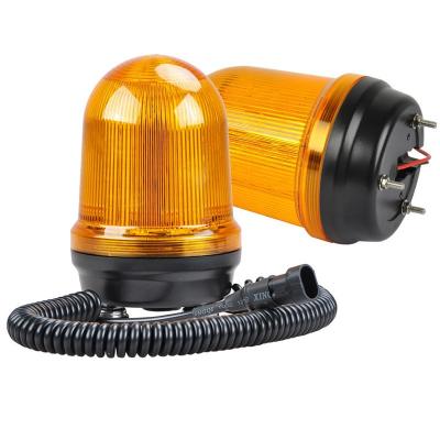 China Construction Machinery 10-100V DC LED Beacon Excavator Safety Warning Strobe Light 12V Amber Rotating LED Magnetic Flashing Beacon Light for sale