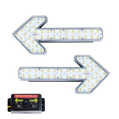 China Aluminum+PC 600mm Boom Truck Turn Signal Light Amber Strobe Warning Flashing Light White Bar for sale