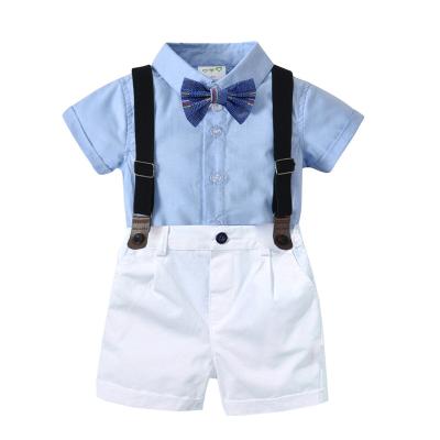 China 2021 Spring/Summer Baby Gentleman Suit Breathable Male Baby Bodysuits British Style 2 Piece Rushing Baby Dress For 1-4 Years for sale