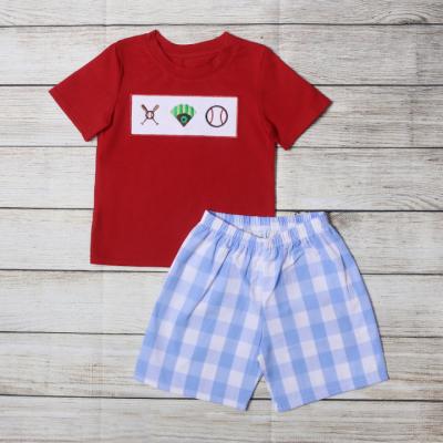 China Print Casual Boy Baseball Clothing Boutique Baby Conice Summer Baby Boy Outfit Kids Clothing Boy Clothes Top Set Top for sale