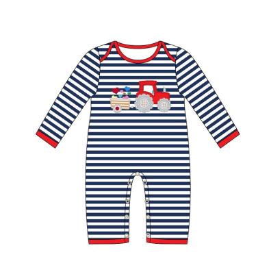 China Wholesale Spandex/Cotton Baby Boy Valentine's Day Overalls Clothes Boys Boutique Infant Rompers for sale