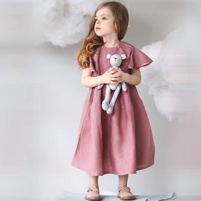 China Anti-static conice 2021 hot sales summer bridesmaids dress kids clothes dress for girls, High2021 hot sales summer linen dress for sale