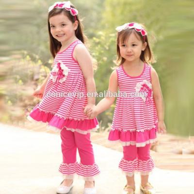 China Wholesale casual dress rare editions baby clothes boutique girls summer ruffle set girls redo cotton ruffle short sets for sale