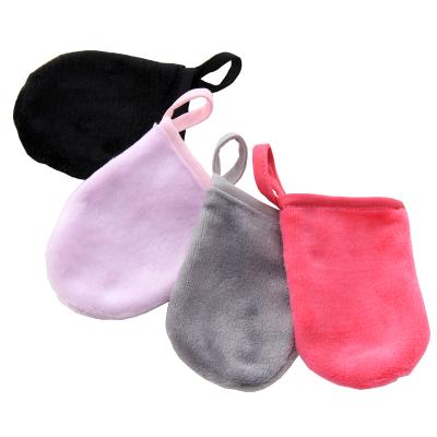 China Luxury Face Microfiber Flannel Makeup Remover Glove Gloves for sale