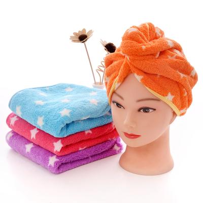 China Super Absorbent Printed QUICK DRY Microfiber Women Hair Turban Wrap Quick Dry Towel For Long Curly Thick Hair for sale