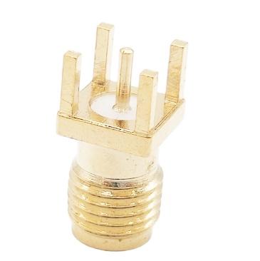 China Network & Wireless Communications & Detection& Measuring Instruments Custom Gold Straight Waterproof Connector 90 Degree Female Bulkhead RF Coaxial Connector For DIP PCB for sale