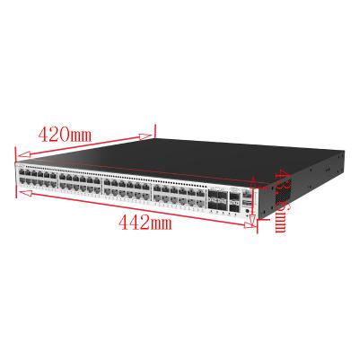 China Stock 48-poort Gigabit POE-switch met 2 stapelpoorten en 4 10 Gigabit optische poorten Te koop