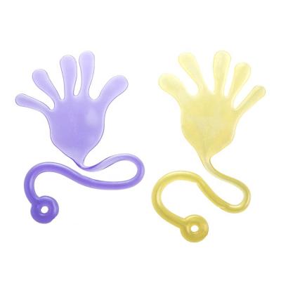 China Classic 2022 Hot Sale Tpr Toy Sticky  Palm Vinyl Glitter Mini Sticky Hands Toys for Children for sale