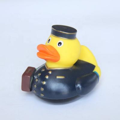 China Funny Educational Toy Amazon Hot Sale PVC Police Duck Water Toys Fun Education Fidget Toys For Children for sale