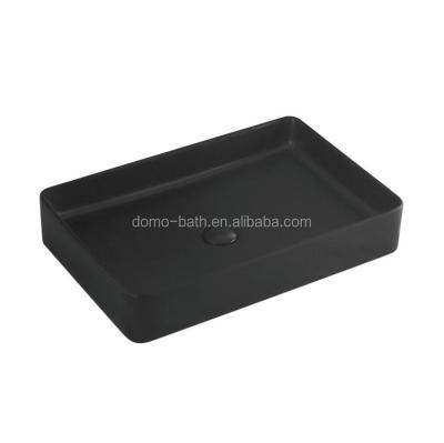 China High quality black color ceramic washbasin 600X400X115 mm for sale