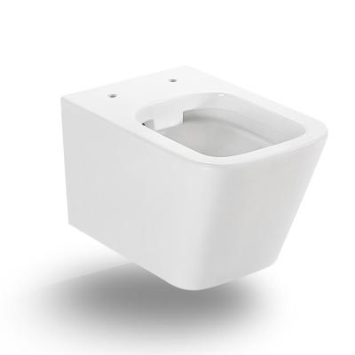 China Hidden cistern made in China factory supply round bathroom rimle WC public wall hung toilet for sale