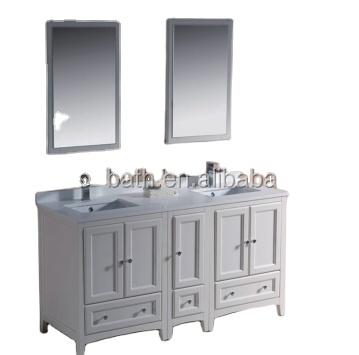 China DOMO Traditional 60 Inch Double Sinks Wholesale White Modern Bathroom Cabinets for sale