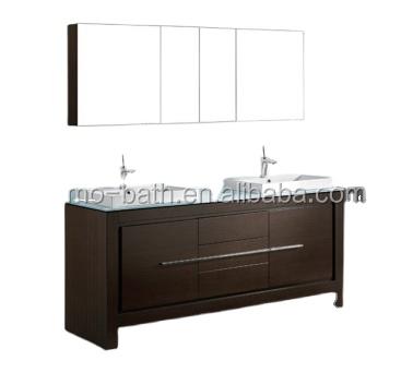 China DOMO Modern Double Above Basin Bathroom Vanity Mounted Solid Wood Cabinet for sale