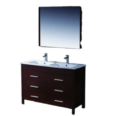 China DOMO Modern Stylish Solid Wood Cherry Finishing Modern Bathroom Vanities for sale