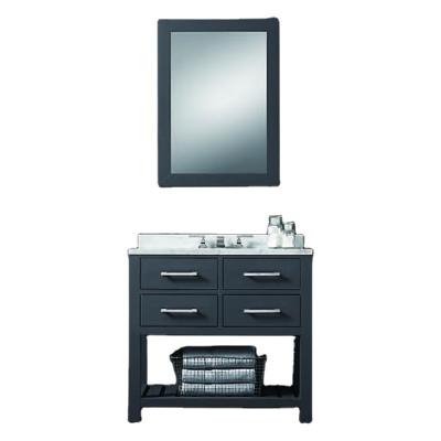 China 34 Inch Modern Bathroom Vanity And Sink Combo Cabinet And Vessel Rack White Ceramic Sink DMF1998C for sale