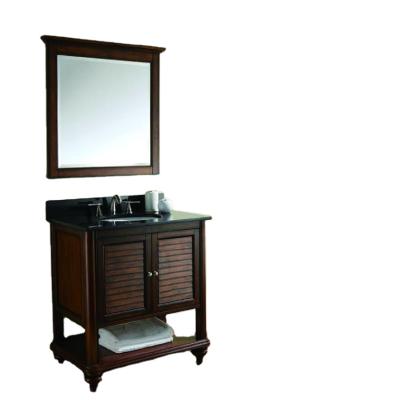 China DOMO Traditional Antique Solid Wood Single Sink Bathroom Vanity for sale