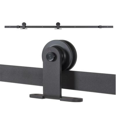 China Modern American Sliding Barn Wood Door Frame Black Barn Track Top Hardware for sale