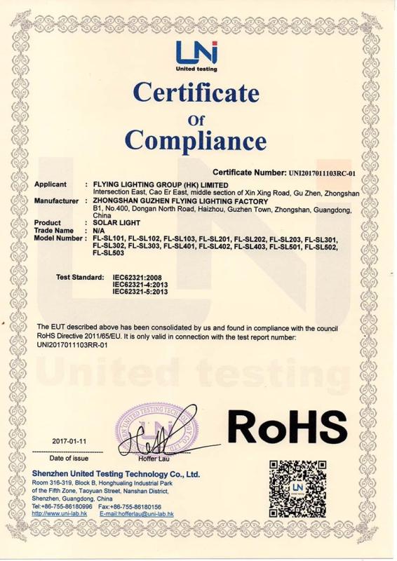 RoHS - Zhongshan Flyinglighting Factory