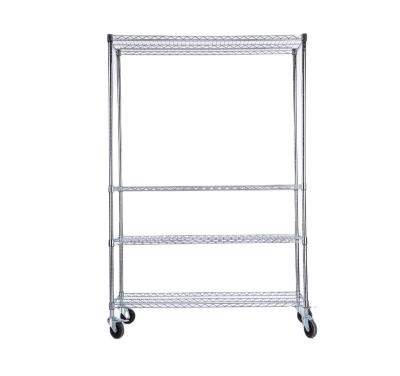 China WSJ Sustainable Commercial Rack 4 Tier Storage Shelving Grid Wire Modular Shelving And Storage Cubes for sale