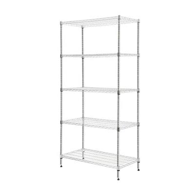 China Sustainable Organizer Household Kitchen Rack 5 Layer Morden Chrome Plated Display Rack Supermarket OEM Storage Strong Bearing Rack for sale