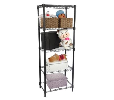 China WSJ Viable Hot Sale In Korea Style 4/5 Tier Black Wire Modern High Quality Strong Shelving Bearing With Customized Size Metal Rack for sale