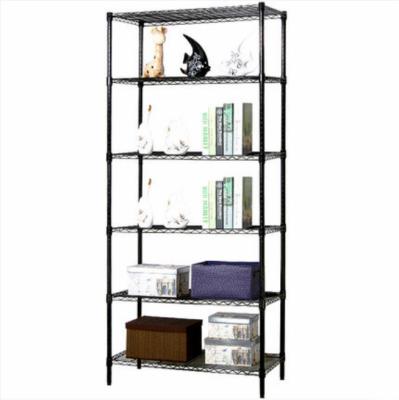 China WSJ 6 Tier Spice Rack Sustainable Kitchen Customized Storage Packing Black Wire Powder Shelf 450*340*2000mm Coating for sale