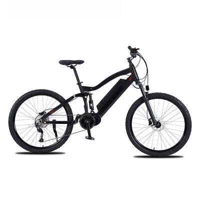 China 48v350w bicycle mtb 27.5 inch aluminium alloy full suspension mid drive electric bike for sale