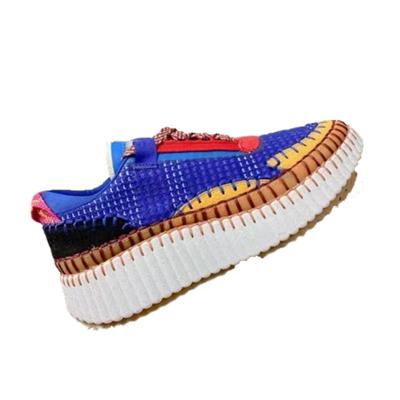 China Fashion Trend Women's Sports Shoes Luxury High Quality Hand Stitched Design 2022 New Casual Shoes Platform  Knitted Fashion Sneakers for sale