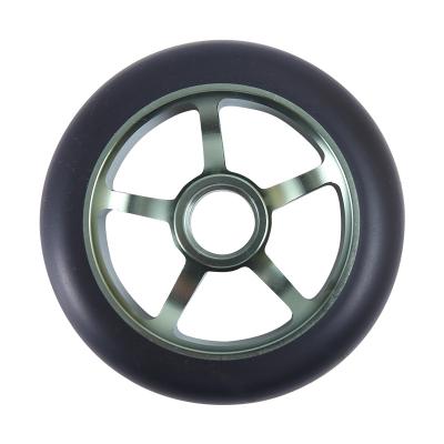 China High Rebound PU Wheels Professional Stunt 100mm 110mm Scooter Alloy Hollow Accessories Bearing ABEC-7 ABEC-9 Wheels for sale