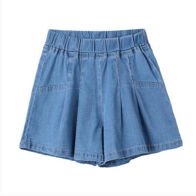 China Anti-wrinkle factory wholesale summer baby shorts fashion kids denim skirt shorts toddler girls wide leg pants ruffles girls abbreviations for sale