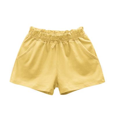 China Wholesale Plain Breathable Cotton Cute Toddler Girl Toddler Girl Soft Kids Ruffle Shorts With Pockets for sale