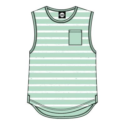 China Wholesale Breathable Baby Boy Girls Striped Print Knit Cotton Tank Top Toddler Kids Sleeveless Vest for sale