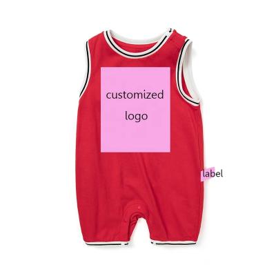 China 2022Factory Cotton Wholesale Price White Breathable Custom Baby Clothes Sleeveless Newborn Baby Rompers Unisex Baby Clothing for sale