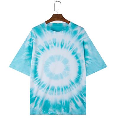 China Breathable High Quality Fashion Tie Dye T-shirt Summer Tops Stitch 95% Cotton Kids Boys Short Sleeves All Over Boys Crew Neck T-Shirts 'impression for sale