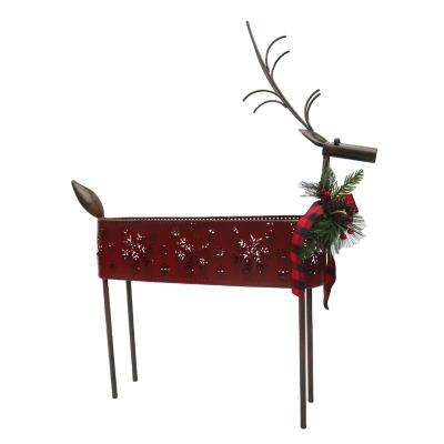 China Europe Wholesale Christmas Ornaments To Customize Metal Candle Holders Reindeer Christmas Home Decor for sale