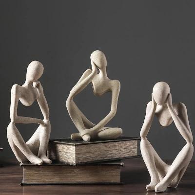 China Other Nordic abstract thinker statue home office decoration table decoration resin open sculpture modern thinker statue for sale