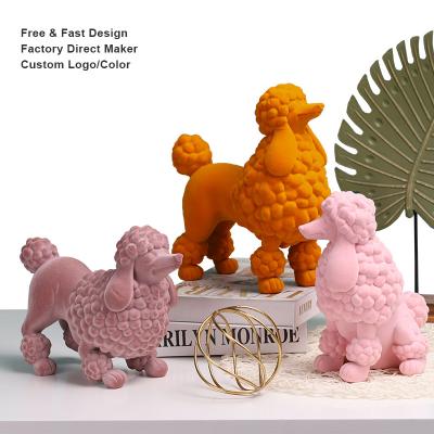 China Europe Redeco Flocking New Arrival Home Decor Luxury Resin Crafts Resin Dog Sculpture for sale