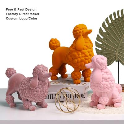 China Europe Redeco Flocking Home Decoration Accessories High Quality Resin Crafts Resin Dog Ornament for sale