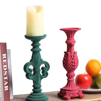 China European Redeco Luxury Candle Holders Decor High Quality Flocking Modern Home Candle Holder For Home for sale