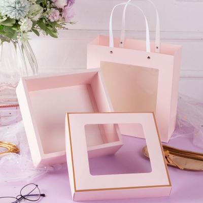 China Handmade Factory Direct Christmas Gift Box Printing Elegant Square Gift Box Packaging With Window for sale