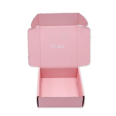 China 2022 Biodegradable Pink Packaging Box Custom Logo Super Hard Color Shipping Mailbox for sale