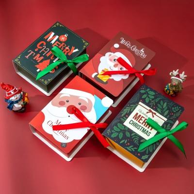 China Handmade Book Shape Merry Christmas Candy Boxes Xmas Santa Claus Gift Box Navidad Natal Noel Party Decoration Bags Supplies for sale