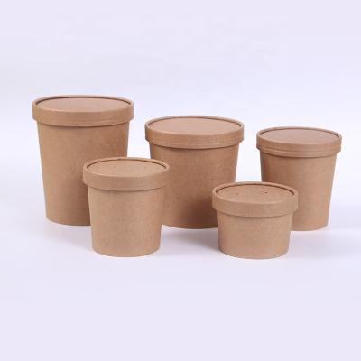 China Eco-Friendly Gradient And Biodegradable Paper Biodegradable Disposable Cup Packing Box Fast Food Cup Lunch Lunch Soup Cup for sale