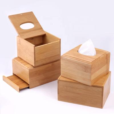 China Factory direct creative high quality large size rectangle tissue bamboo box for sale