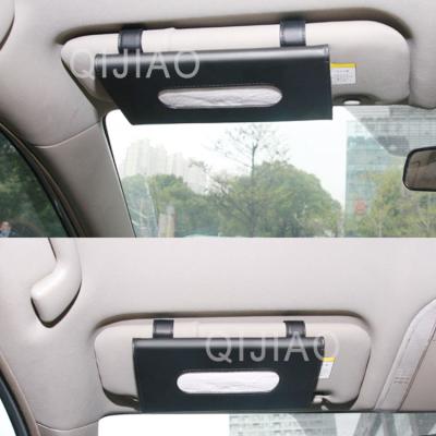 China Basic Without Design Best Price Car Accessories Leather Tissue Box Holder With Car Hanging Tissue Holder for sale