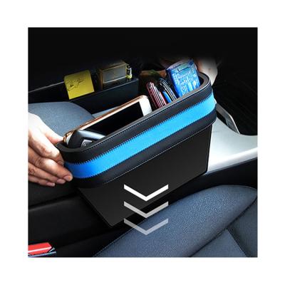 China Car Washable Car Accessories Travel PU Car Seat Isofrequency Repeater Leather Organizer Car Catcher Between Seats Storage Box Pocket Key Phone Coin for sale