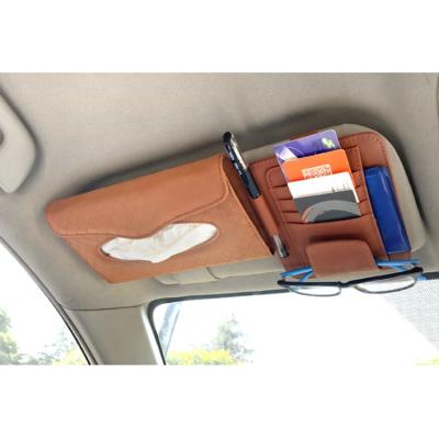 China Car inside hot sale car plaid pen/card/cd car sun visor fabric stylish leather holder for sale