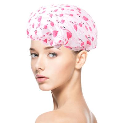 China Water Proof Ladies Elastic Hair Bath Fashion Shower Cap Sustainable Fashion Beautiful All Size for sale