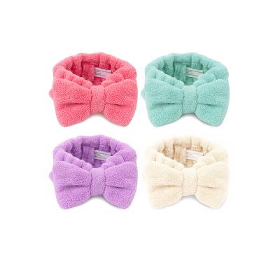 China Hair Fashion Custom Logo Knit Spa Bow Headband for sale